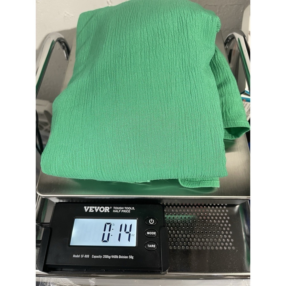 SOFT SURROUNDINGS WOMAN SIZE L GREEN CRINKLED A LINE MIDI DRESS COLD SHOULDER - Picture 13 of 15